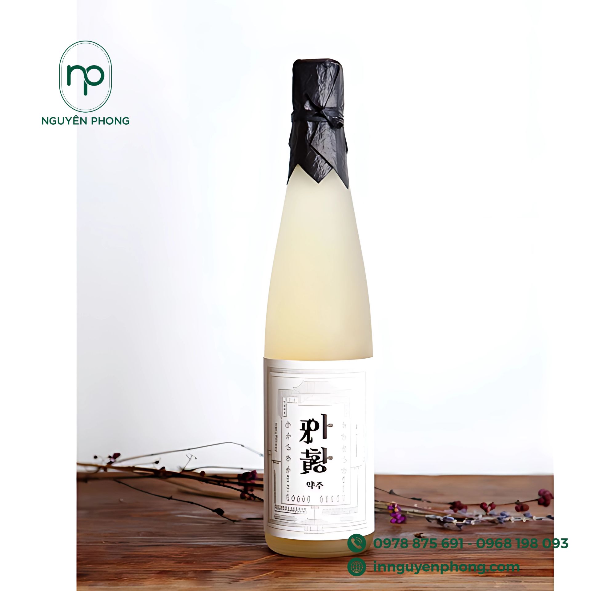 Mẫu tem dán chai rượu nếp